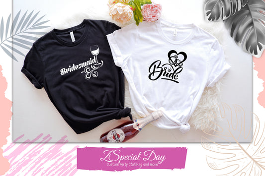 Bride and Bridesmaid Wine Shirts