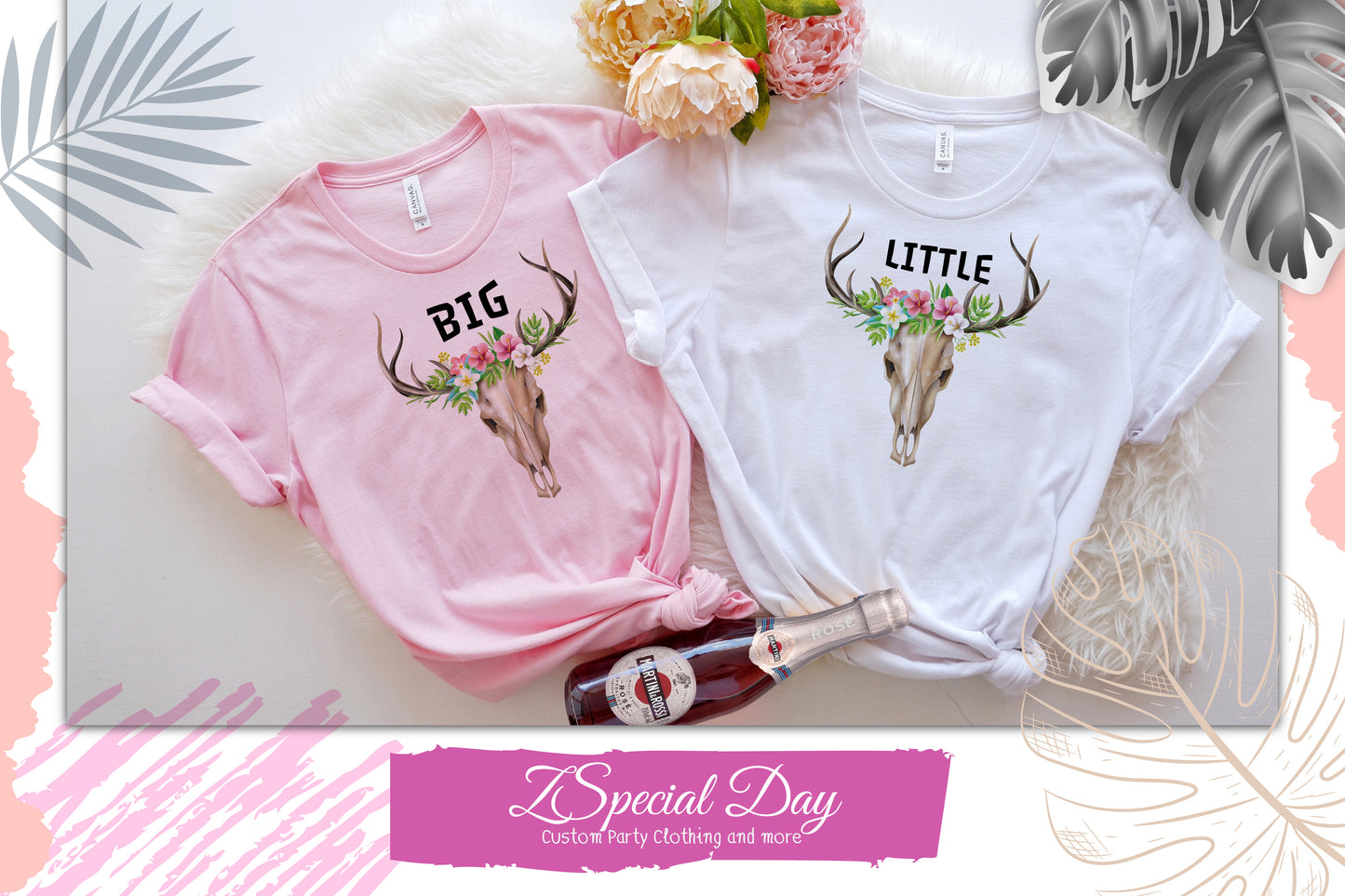 Bull and Flowers Big Little Sorority Shirts