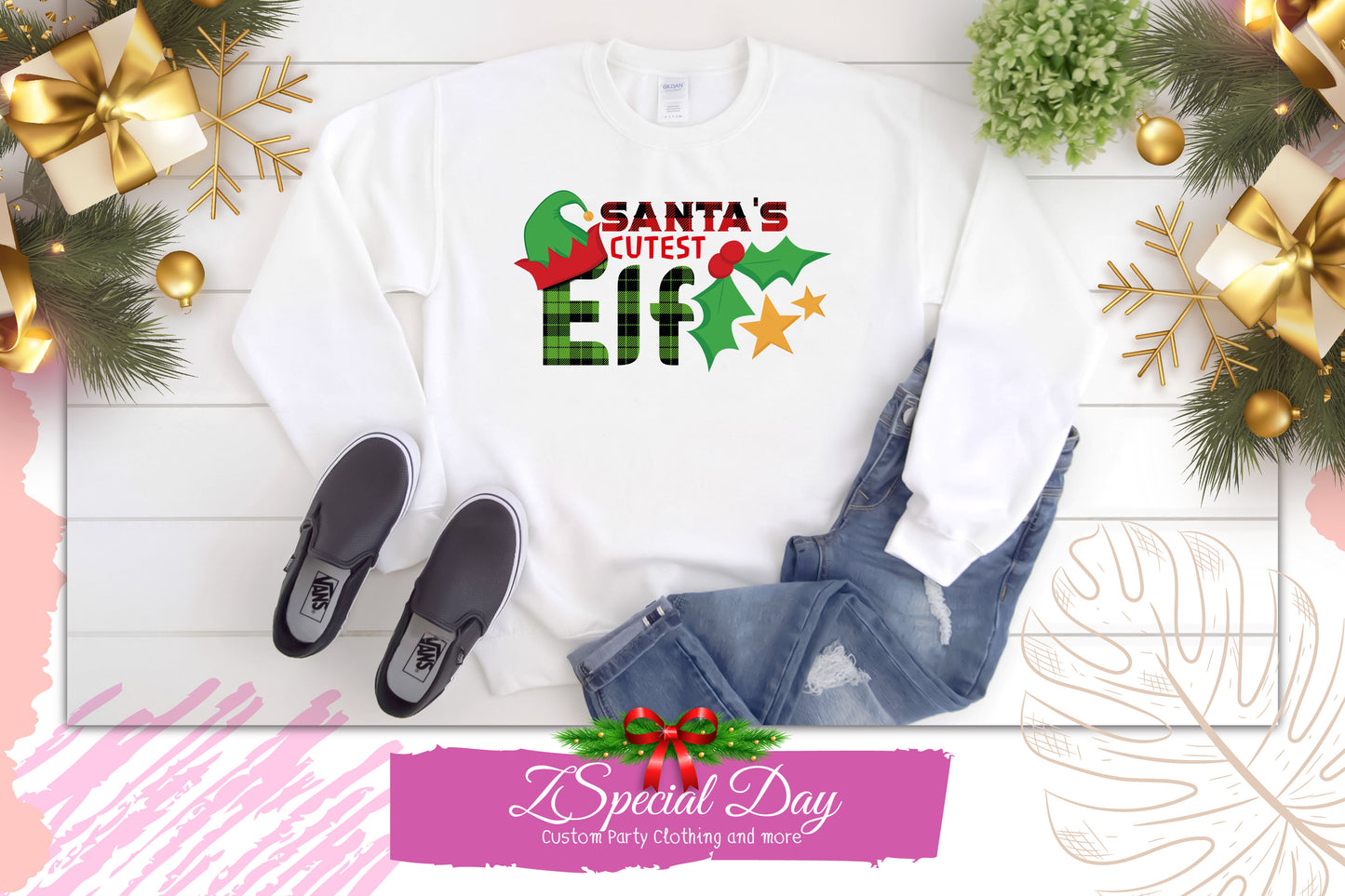 Santa’s Cutest Elf Funny shirt Christmas Sweater