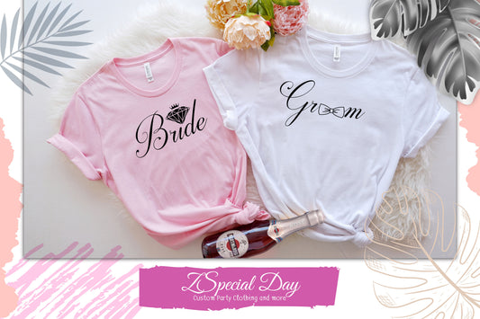 Couples Shirts Groom and Bride Honeymoon Shirts