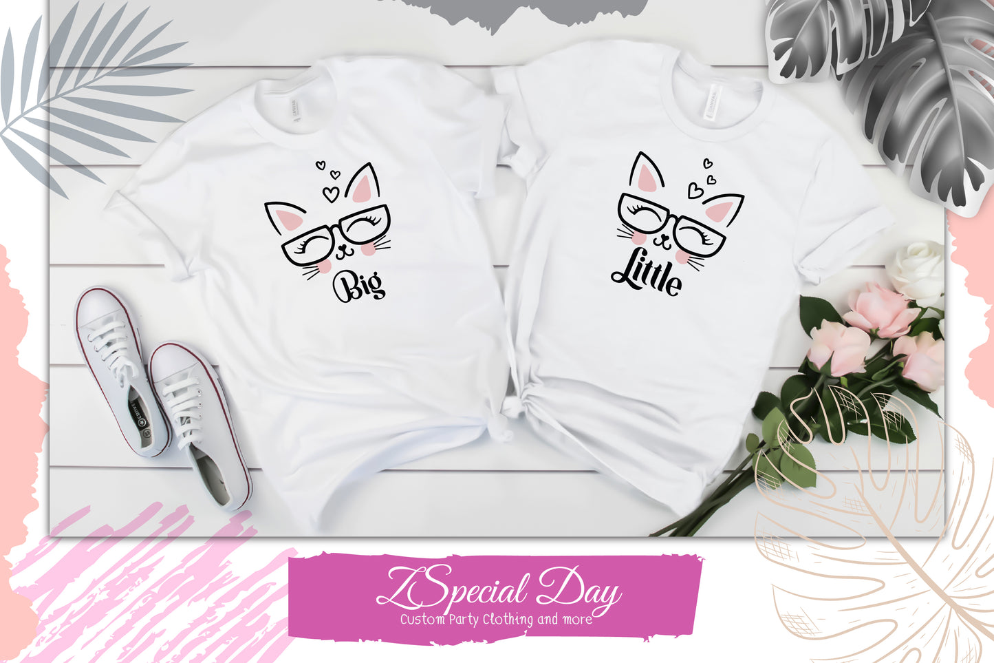 Lovely Cat Big Little Sorority Shirts