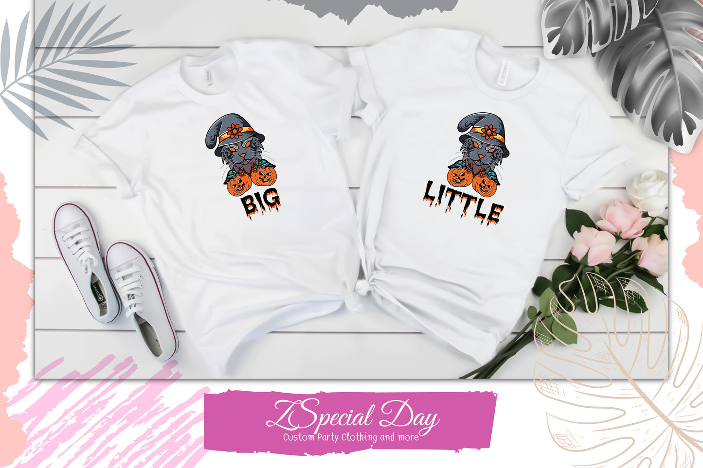 Cat Halloween Big Little Sorority Shirts